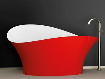 FLOWER STYLE RED FERRARI - Freestanding bathtub by Glass Design - view 2